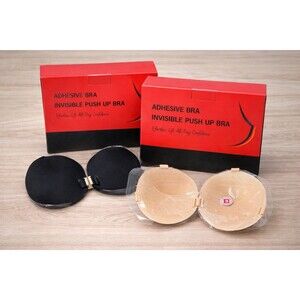 Adhesive Push Up Bra E Cup Strapless Invisible Sticky Bra 2 Pack